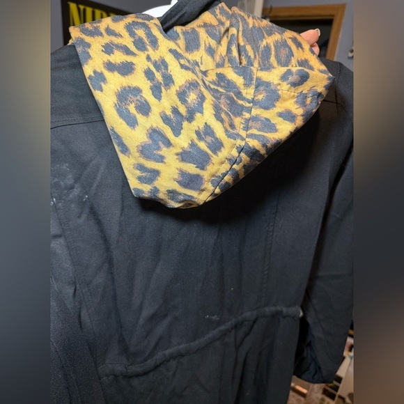 Crazy Train Black and Brown Utility Jacket with Leopard Accents, medium - Picture 4 of 5